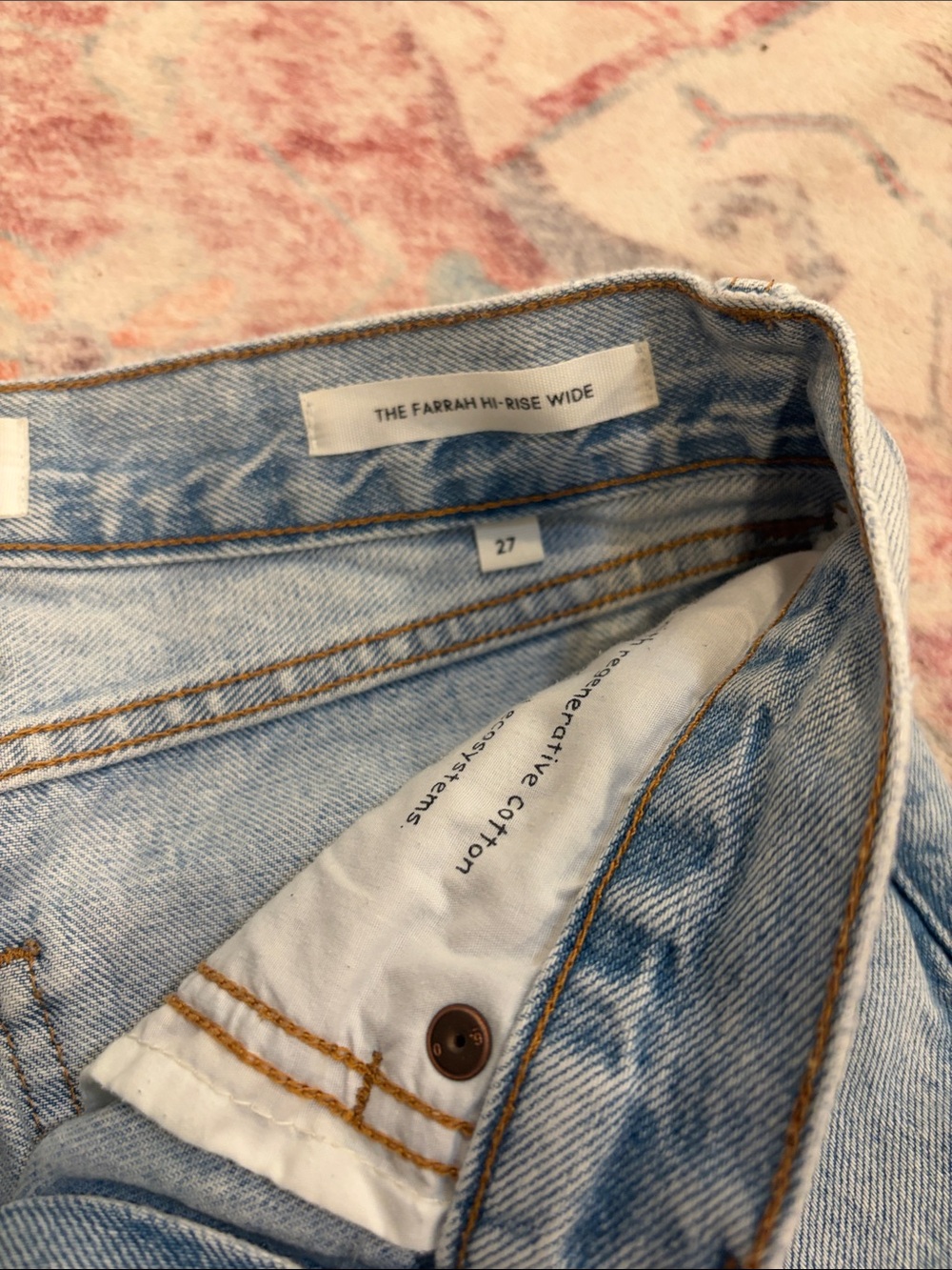 Denim Forum by Aritzia The Farrah High-Rise Wide-Leg Jeans Blue Light Wash - Picture 3 of 7